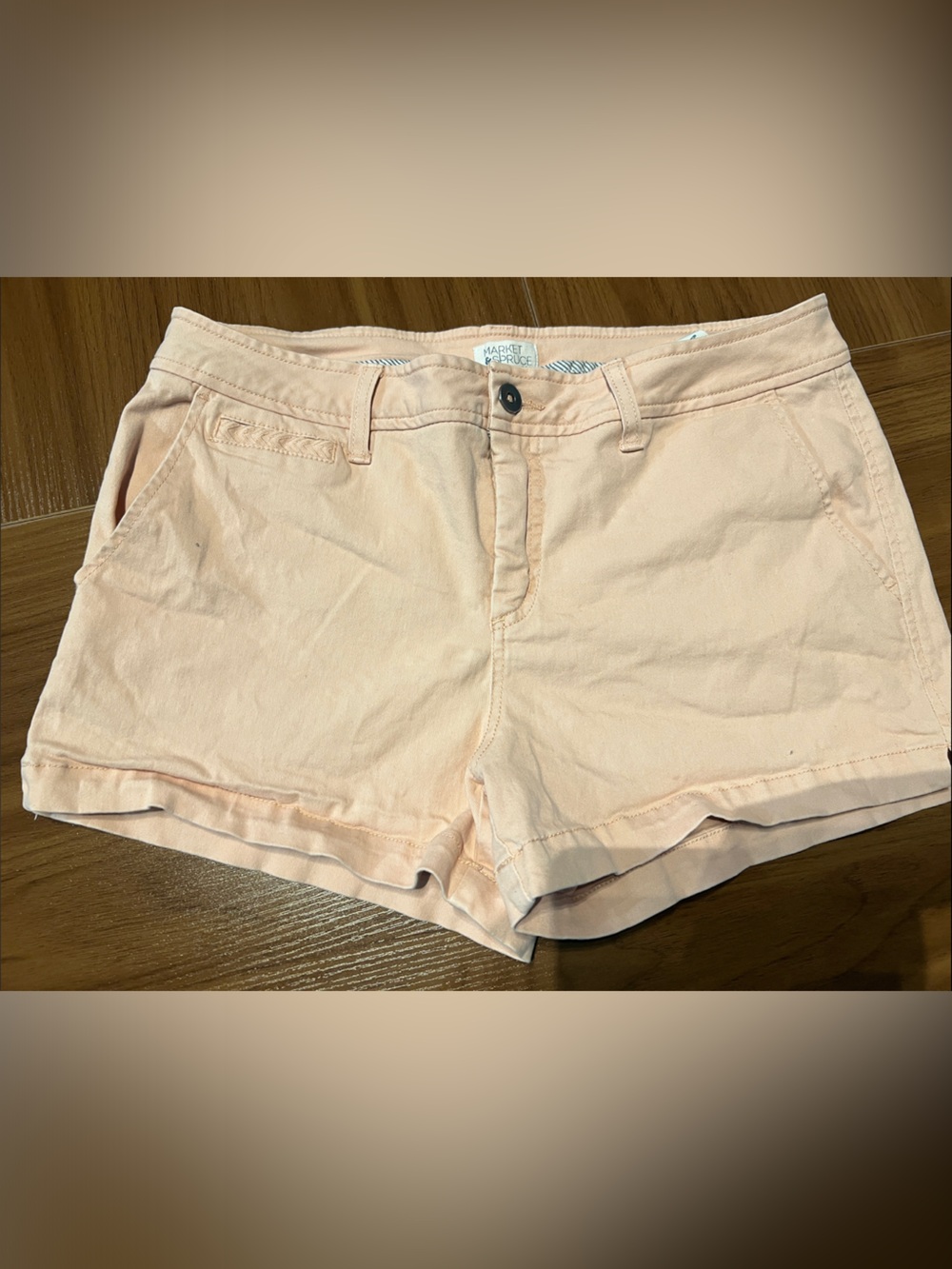 Market & Spruce Peach High-Waist Casual Shorts